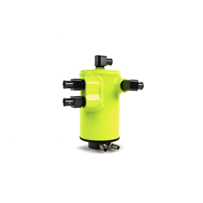 Perrin Air/Oil Separator Kit (FMIC, Neon Yellow), 2002-2014 WRX & 2004-2021 STi - Angle 3