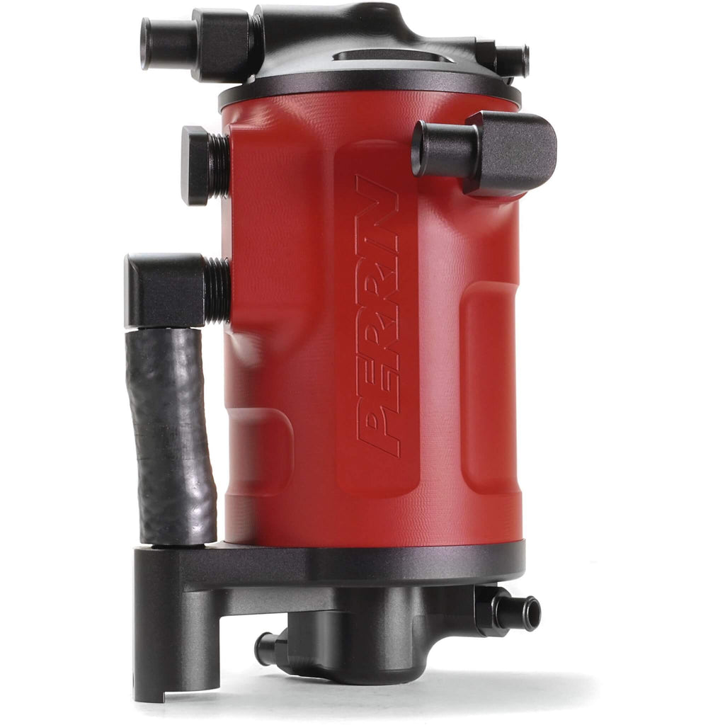 Perrin Air/Oil Separator Kit (Wrinkle Red), 2022-2026 WRX - Angle 2