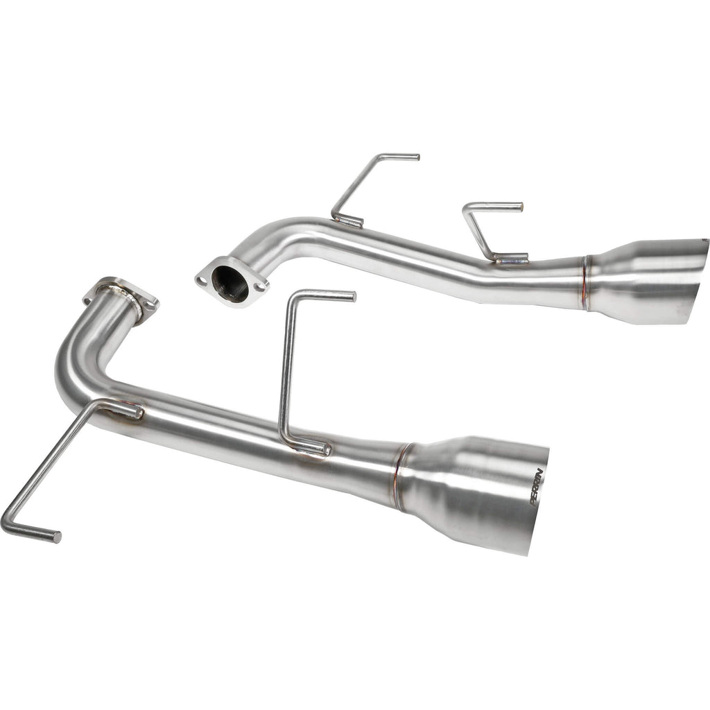 Perrin Axle-Back Exhaust System (Dual Exit w/ Single Tips), 2022-2026 WRX - Angle 3
