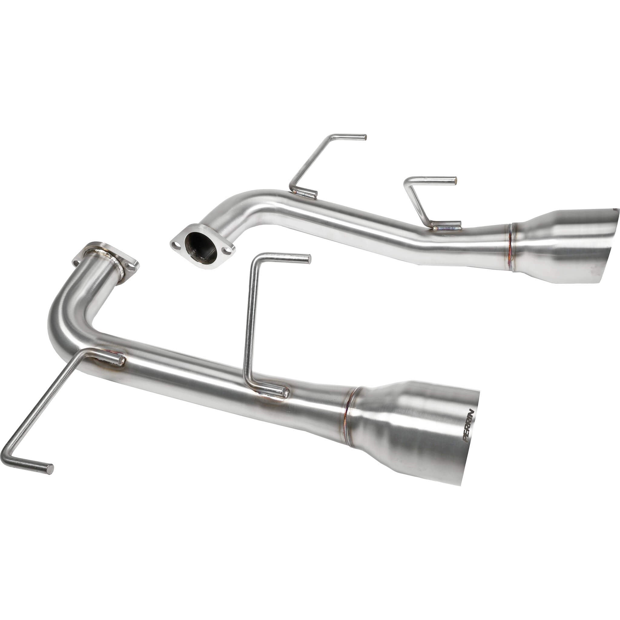 Perrin Axle-Back Exhaust System (Dual Exit w/ Single Tips), 2022-2026 WRX - Angle 3