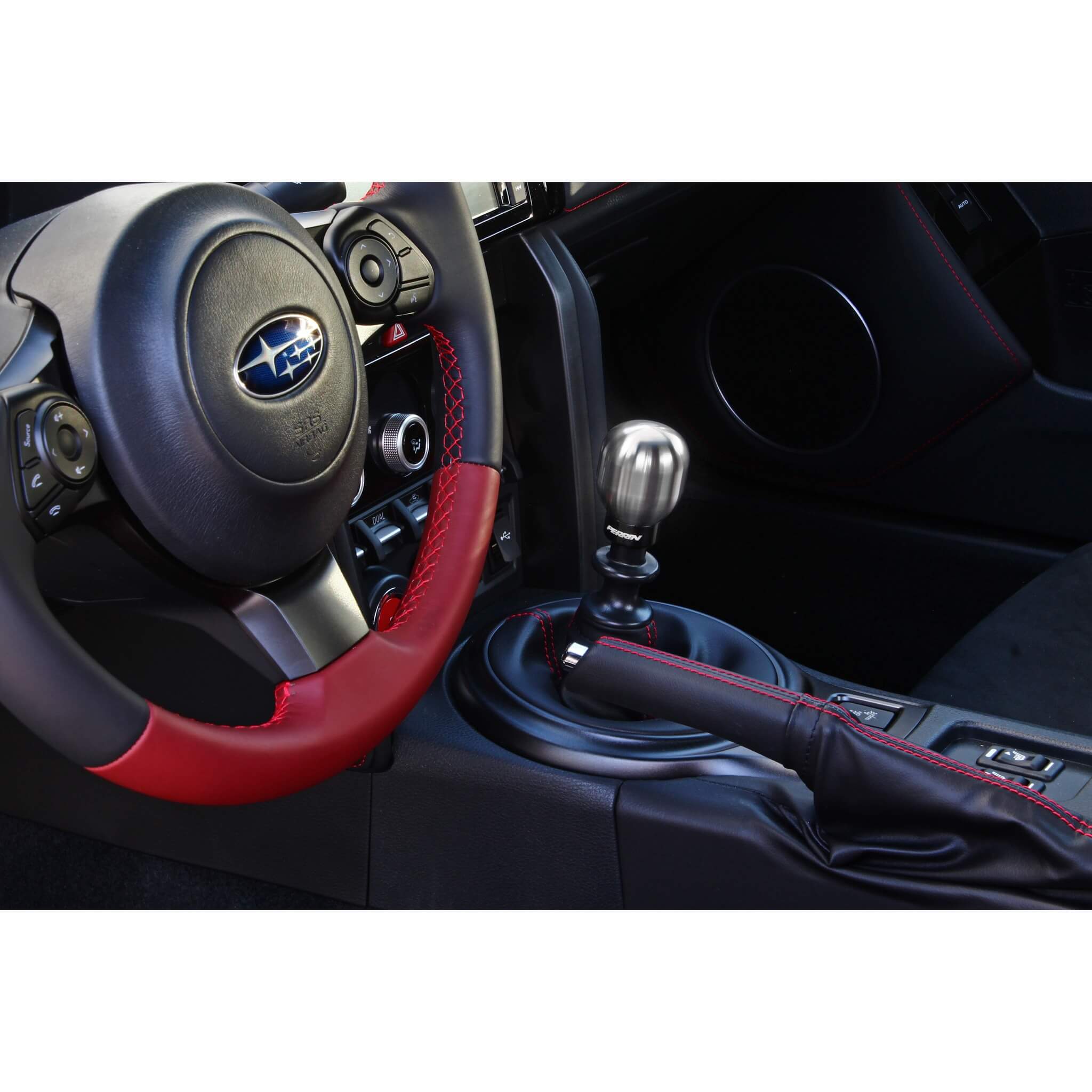 Perrin Shift Knob Barrel (1.85in, Brushed), 2013-2025 BRZ/FR-S/86/GR86 - Angle 4