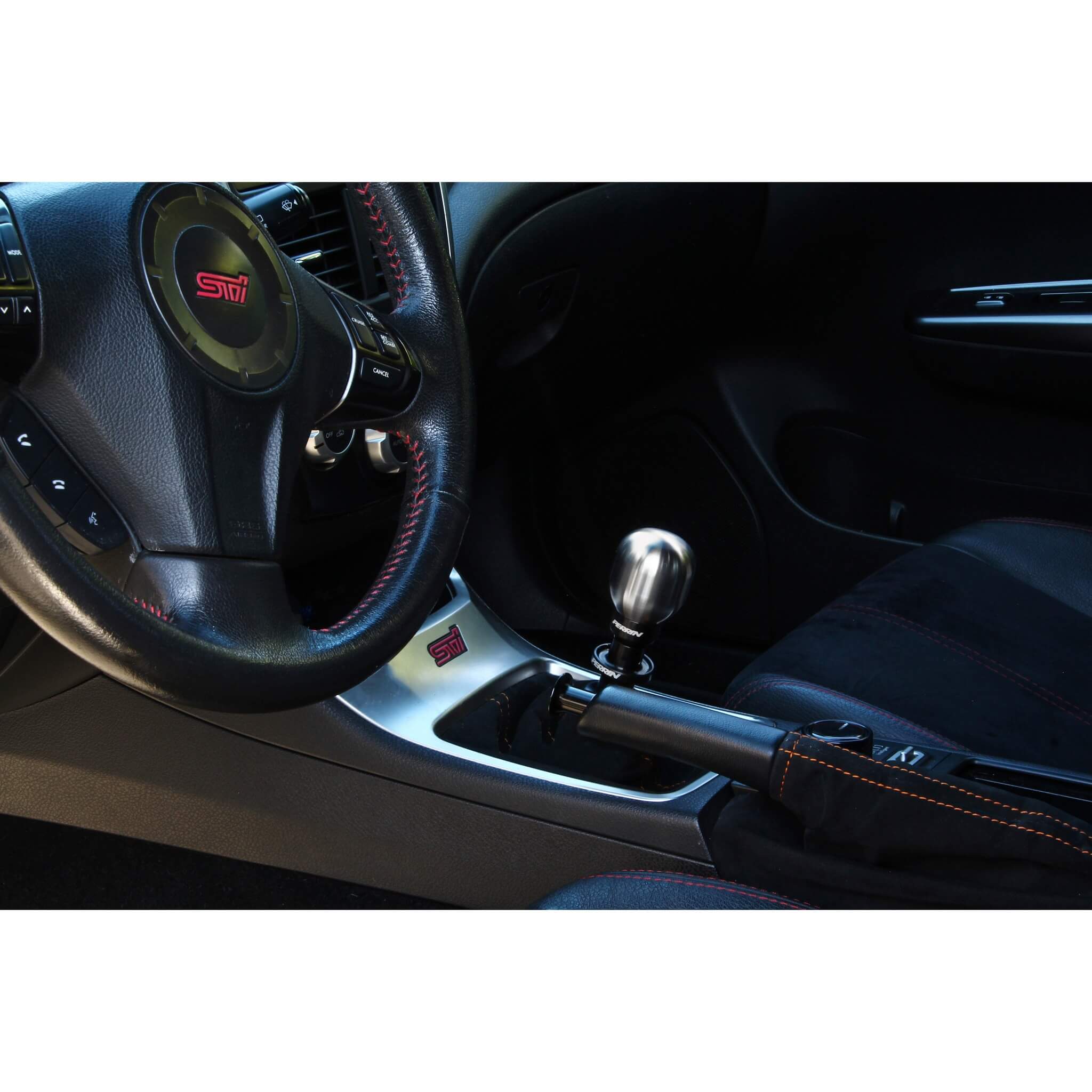 Perrin Shift Knob (Brushed Stainless Steel, 1.85in Barrel), 2013-2020 BRZ/FR-S & 2017-2020 Toyota 86 - Angle 4