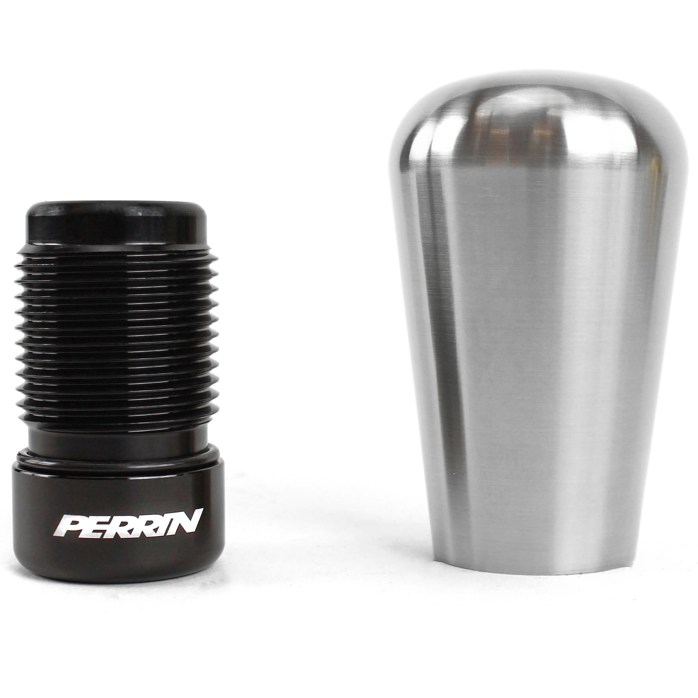 Perrin Shift Knob (Brushed Stainless Steel, 1.8in Tapered), 2013-2025 BRZ/FR-S/86/GR86 - Angle 3