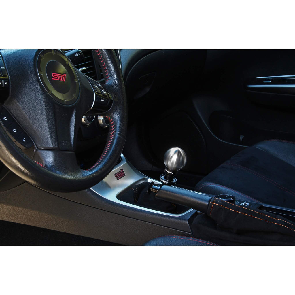 Perrin Shift Knob (Brushed Stainless Steel, 2.0in Ball), 2013-2020 BRZ/FR-S & 2017-2020 Toyota 86 - Angle 4