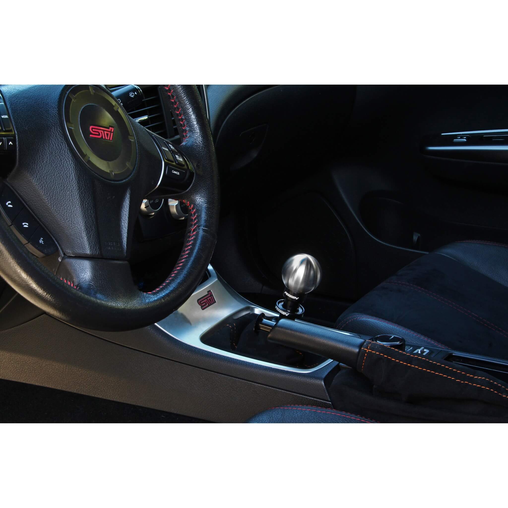 Perrin Shift Knob (Brushed Stainless Steel, 2.0in Ball), 2013-2020 BRZ/FR-S & 2017-2020 Toyota 86 - Angle 4