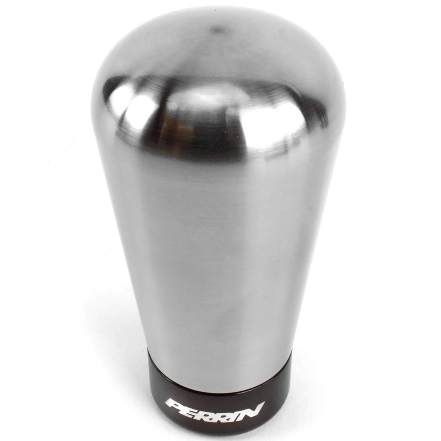 Perrin Shift Knob w/ Rattle Fix (Brushed Stainless Steel, 1.8in Tapered), 2015-2026 WRX - Angle 2
