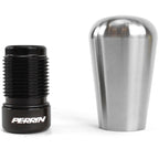 Perrin Shift Knob w/ Rattle Fix (Brushed Stainless Steel, 1.8in Tapered), 2015-2026 WRX - Angle 3