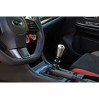 Perrin Shift Knob w/ Rattle Fix (Brushed Stainless Steel, 1.8in Tapered), 2015-2026 WRX - Angle 4