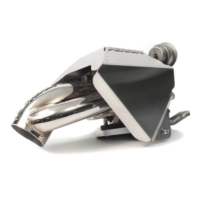 Perrin Turbo Heat Shield (Brushed), 2002-2014 WRX & 2004-2021 STi - Angle 3