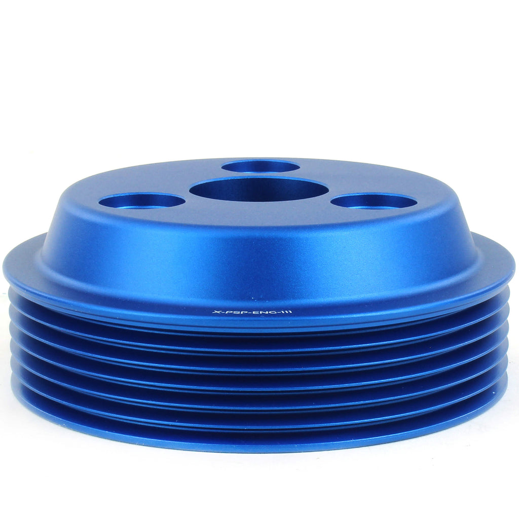 Perrin Water Pump Pulley (Blue), 2015-2021 WRX - Angle 2