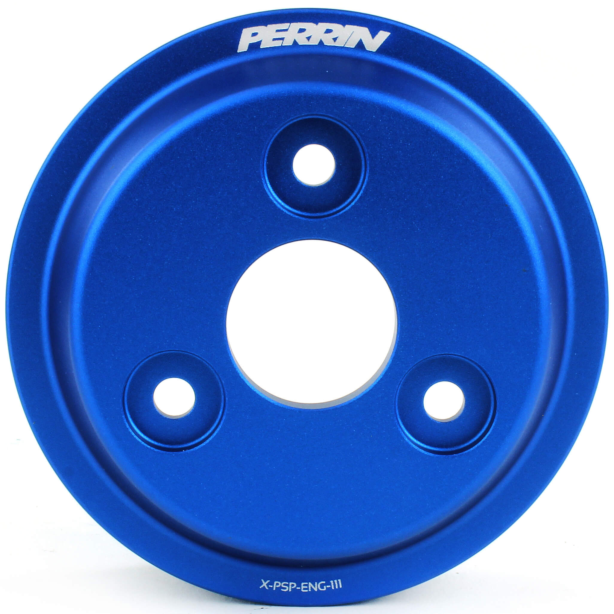 Perrin Water Pump Pulley (Blue), 2015-2021 WRX - Angle 3
