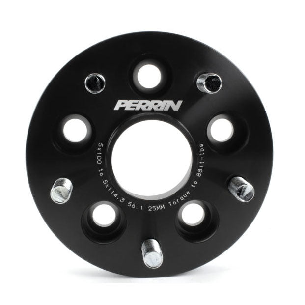 Perrin Wheel Adapter Spacers (25mm, 5x100 to 5x114.3, Pair), 2002-2014 WRX & 2013+ BRZ/FR-S/86 - Angle 3