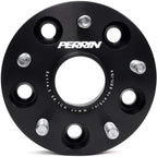 Perrin Wheel Spacers (25mm, 5x114.3, 56.1mm Hub, Pair/2, Black), 2005-2021 STi & 2015-2025 WRX - Angle 3