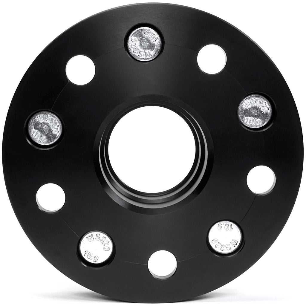 Perrin Wheel Spacers (25mm, 5x114.3, 56.1mm Hub, Pair/2, Black), 2005-2021 STi & 2015-2025 WRX - Angle 4