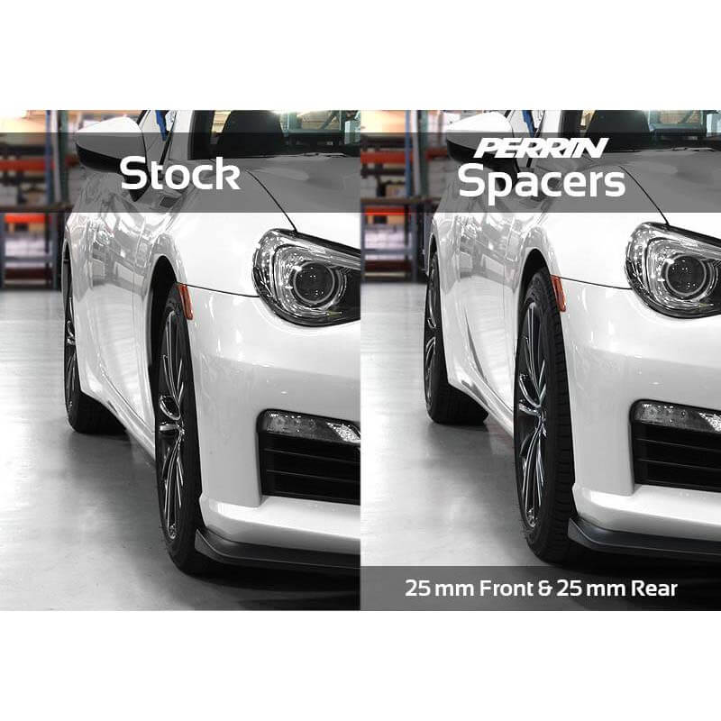 Perrin Wheel Spacers (25mm, Set/2, Black), 2002-2014 WRX & 2013-2026 BRZ/FR-S/86 - Angle 4
