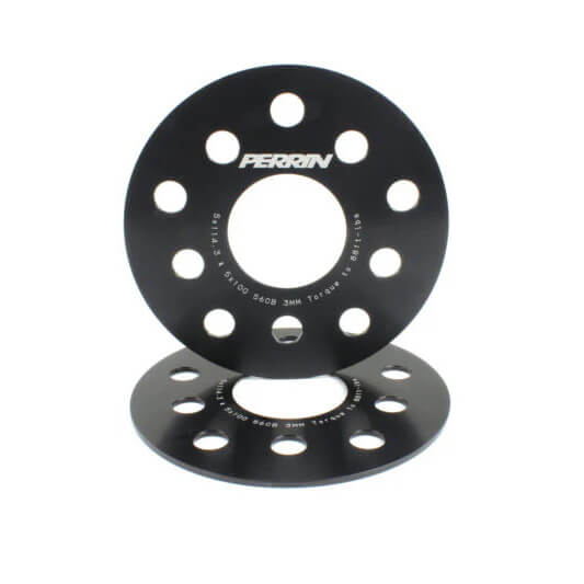Perrin Wheel Spacers (3mm, 5x100 & 5x114.3, Pair/2, Black), 2004-2021 STi & 2002-2026 WRX