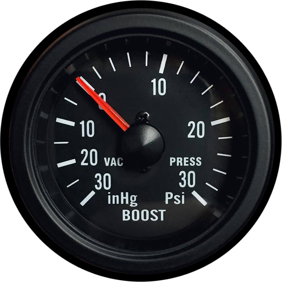 Prosport Clear Lens WaterProof Mechanical Boost Gauge (52mm, White LED)