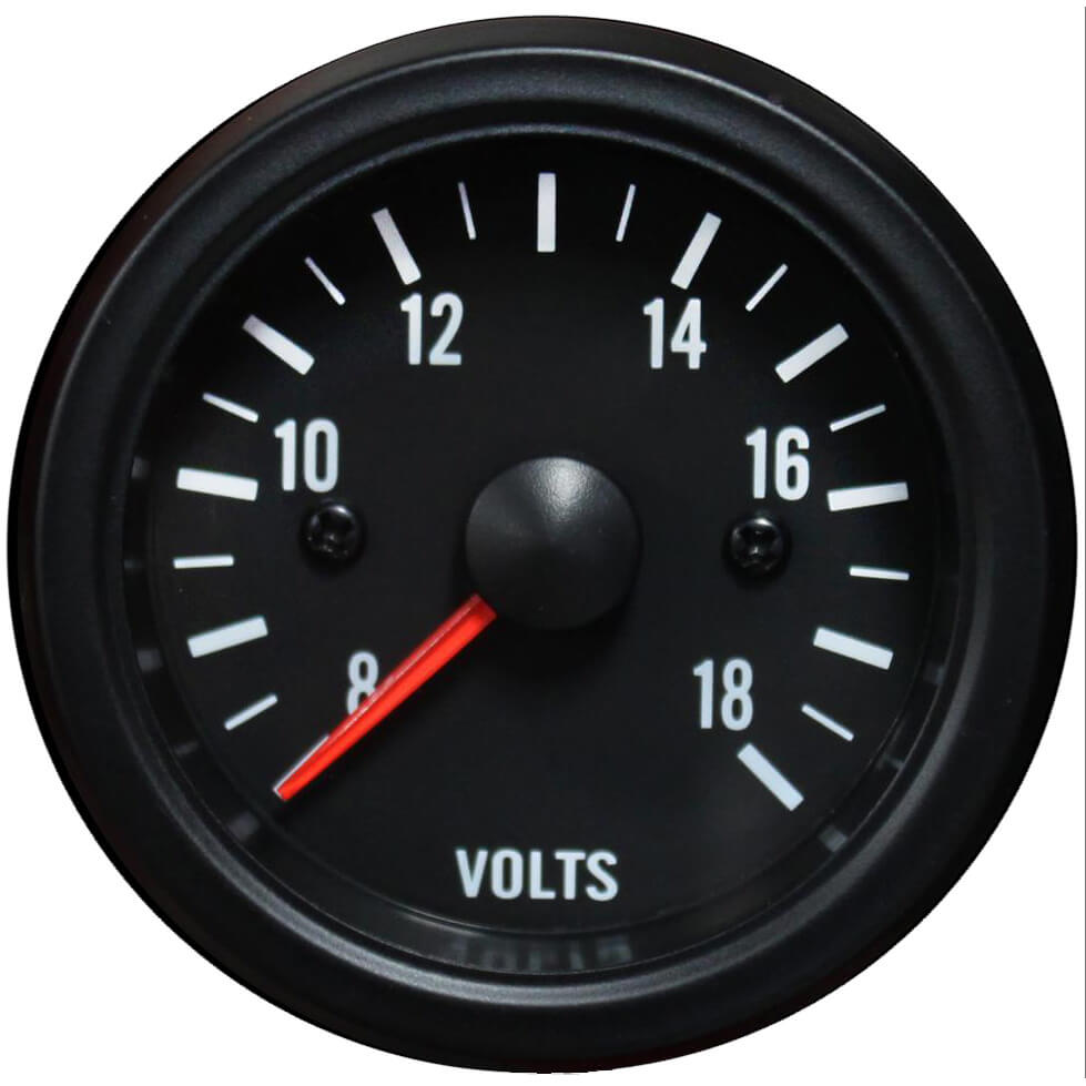 Prosport Clear Lens WaterProof Volt Gauge (52mm, White LED)