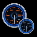 Prosport Crystal Blue Series Oil Temperature Gauge (52mm, Peak/Warn)