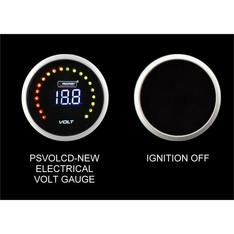 Prosport Digital Series Voltmeter Gauge (52mm, Blue LCD)
