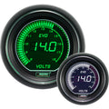 Prosport EVO Series Voltmeter Gauge (52mm, Green & White)