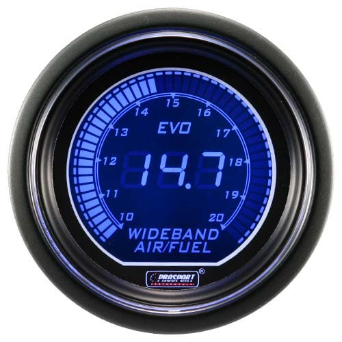 Prosport EVO Series Wideband Air / Fuel Ratio (AFR) Gauge (52mm, Blue & Red) - Angle 2