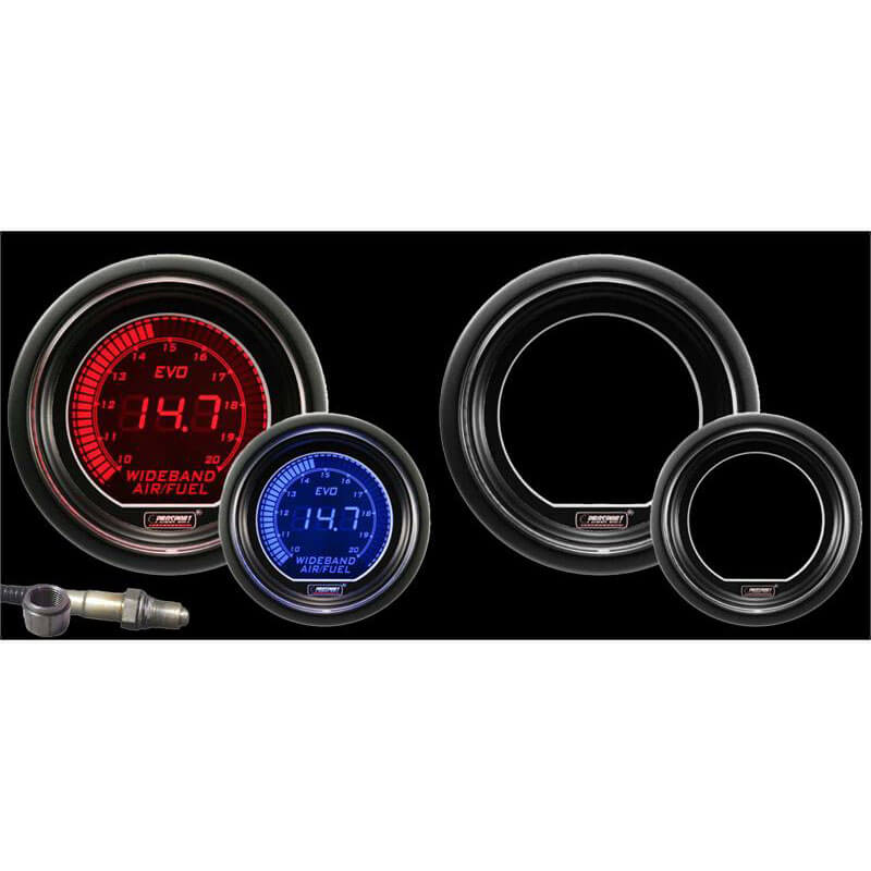 Prosport EVO Series Wideband Air / Fuel Ratio (AFR) Gauge (52mm, Blue & Red) - Angle 4