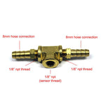 Prosport Fuel Pressure Gauge Sender T-Fitting Adapter - Angle 2