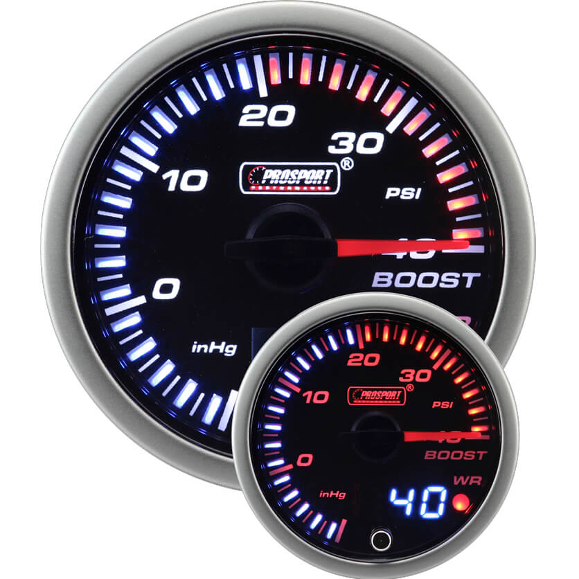Prosport JDM Series Electric Boost Gauge (52mm, Peak/Warn)
