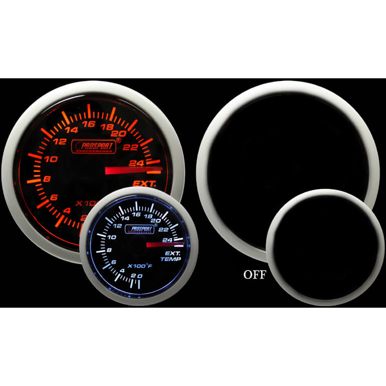 Prosport Performance Series EGT Gauge (60mm, Amber/White)