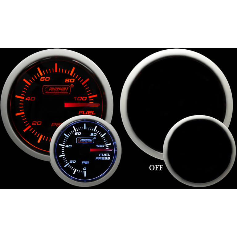 Prosport Performance Series Fuel Pressure Gauge (52mm, Amber/White)