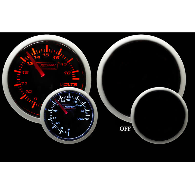 Prosport Performance Series Voltmeter Gauge (52mm, Amber/White)