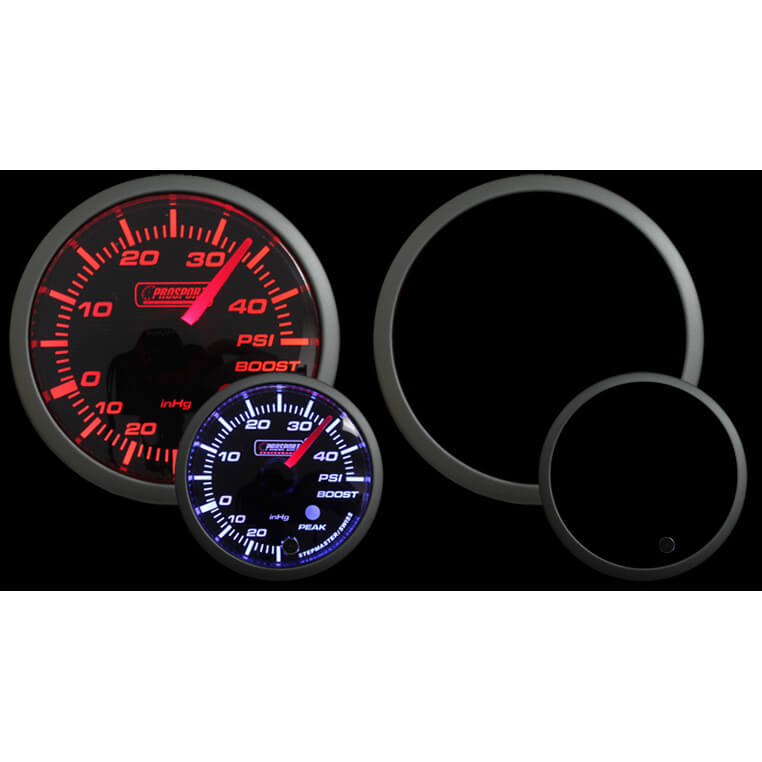 Prosport Premium Boost Gauge 45 PSI (52mm, Amber/White, Peak/Warn)