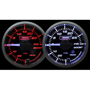 Prosport Premium Boost Gauge (52mm, Amber/White, Peak/Warn)