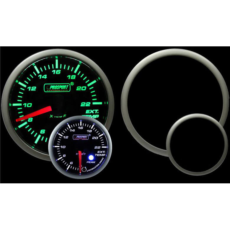 Prosport Premium EGT Gauge w/ Peak/Hold (52mm, Green/White, Peak/Warn)