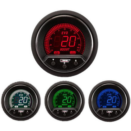 Prosport Premium EVO Electric Boost Gauge (52mm, 4 Color, Peak/Warn)
