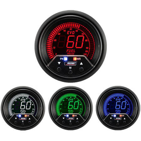 Prosport Premium EVO Fuel Pressure (60mm, 4 Color, Peak/Warn)