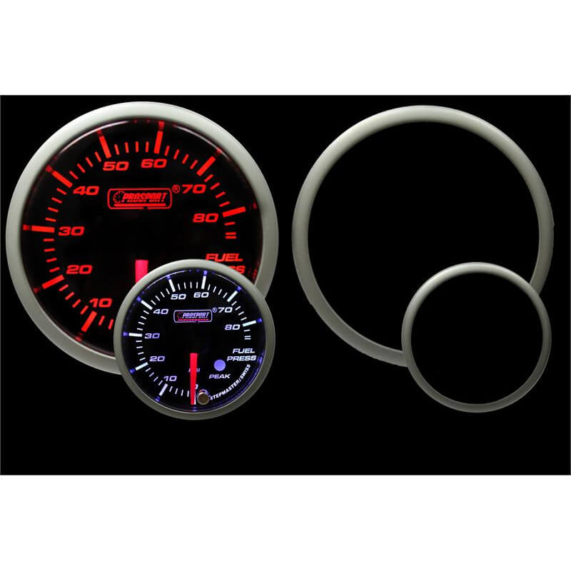 Prosport Premium Fuel Pressure Gauge (52mm, Amber/White, Peak/Warn)