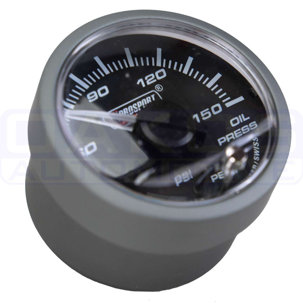 Prosport Premium Oil Pressure Gauge (52mm, Amber/White, Peak/Warn) - Angle 3