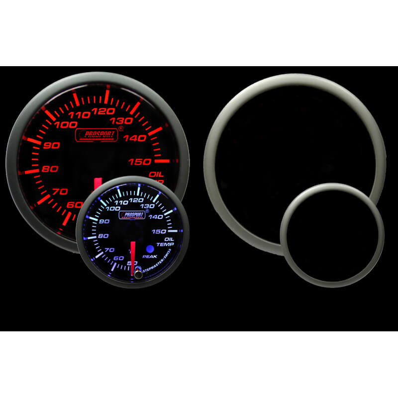 Prosport Premium Oil Temp Gauge (METRIC, 52mm, Amber/White, Peak/Warn)