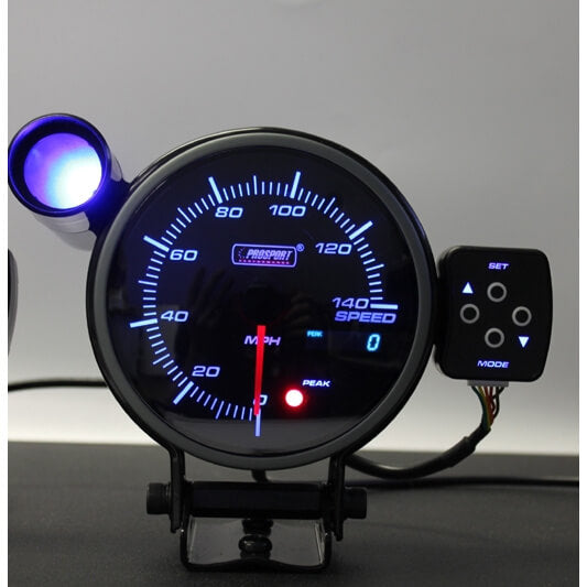 Prosport Premium Speedometer (3.5in / 95mm, 3 Color, Peak/Warn)