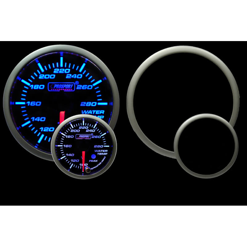 Prosport Premium Water Temp Gauge (52mm, Blue/White, Peak/Warn)