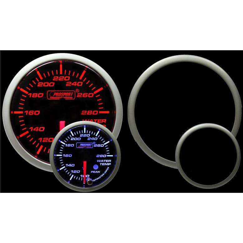Prosport Premium Water Temp Gauge (60mm, Amber/White, Peak/Warn)