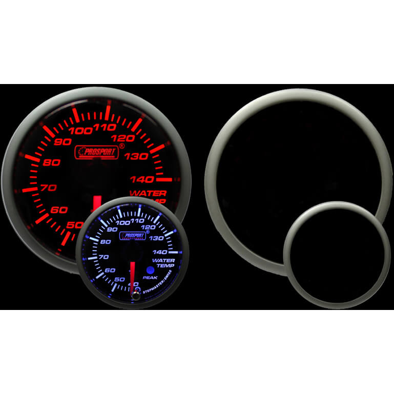 Prosport Premium Water Temp Gauge (METRIC, 52mm, Amber/White, Peak/Warn)