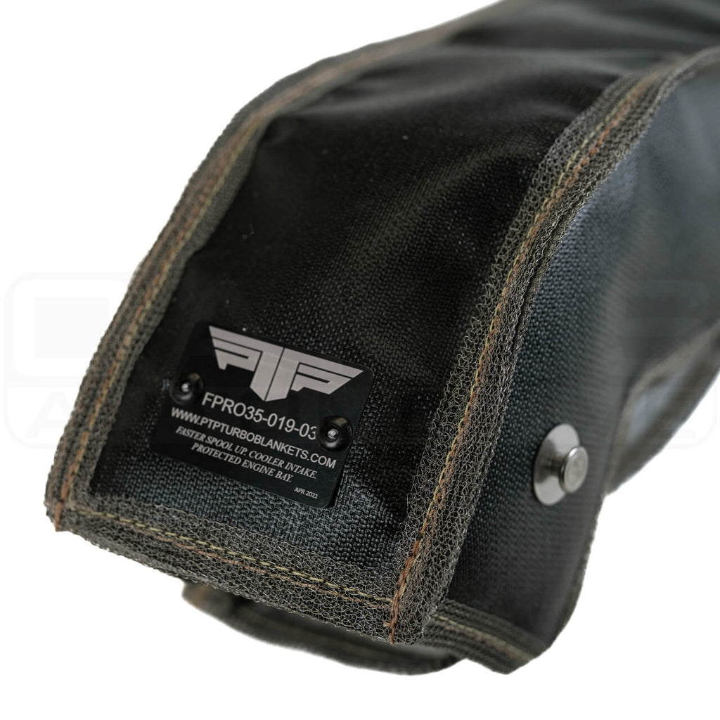 PTP Downpipe Blanket (Black), 2002-2014 WRX & 2004-2021 STi - Angle 2