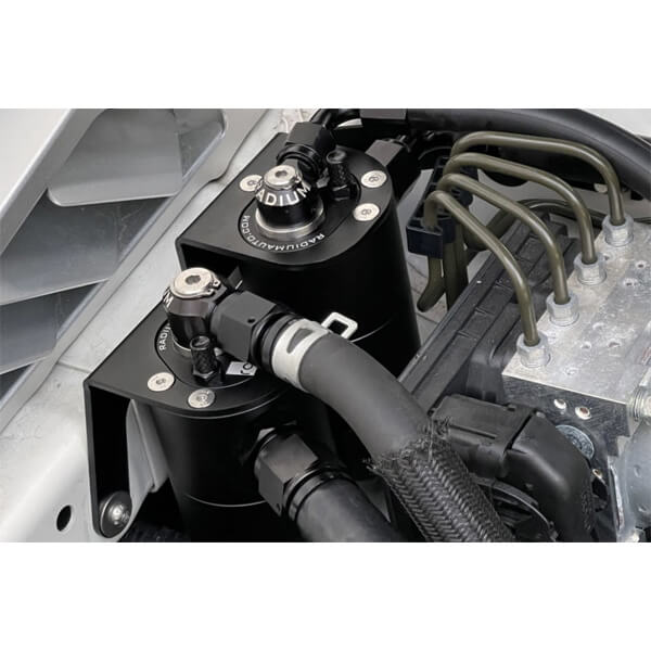 Radium Engineering Dual Catch Can Kit (Fluid Lock), 2015-2021 WRX - Angle 2