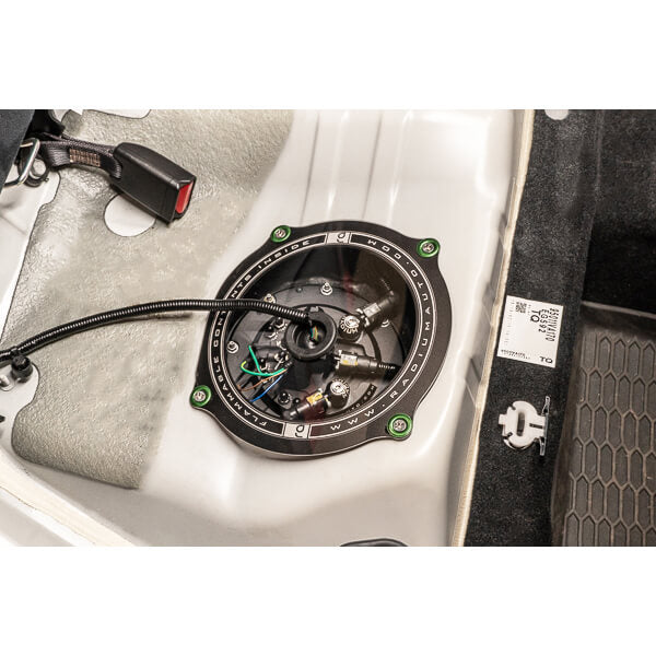 Radium Engineering Fuel Access Cover, 2008-2014 WRX & STi - Angle 2