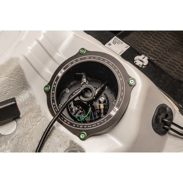 Radium Engineering Fuel Access Cover, 2015-2021 WRX & STi - Angle 2