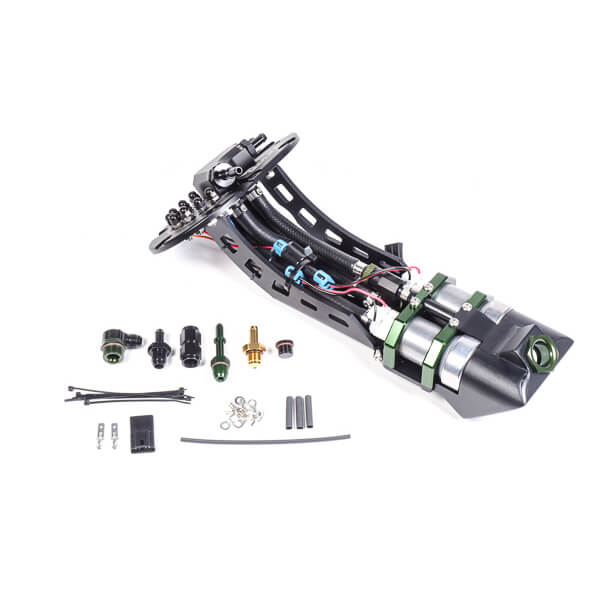Radium Engineering Fuel Hanger (Dual Pumps, NO PUMPS, Walbro GSS342), 2002-2007 WRX & STi - Angle 2