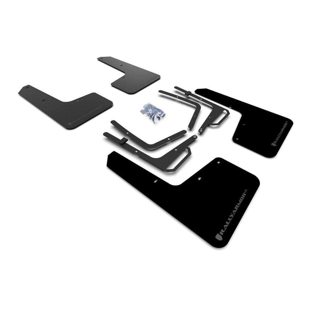 Rally Armor UR Mud Flaps (Black w/ Dark Grey Logo), 2017-2020 F-150 Raptor